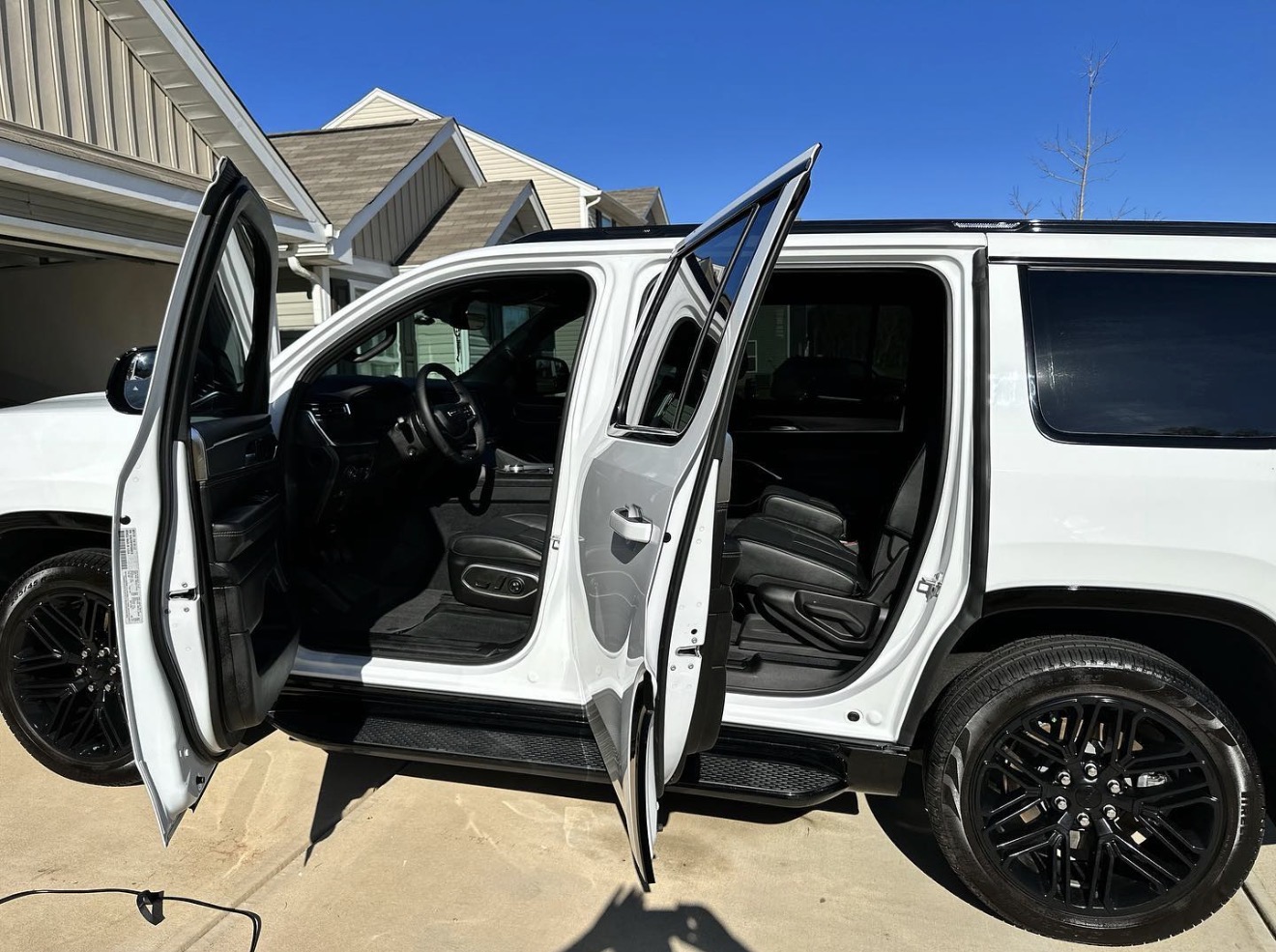 White SUV with freshly cleaned interior